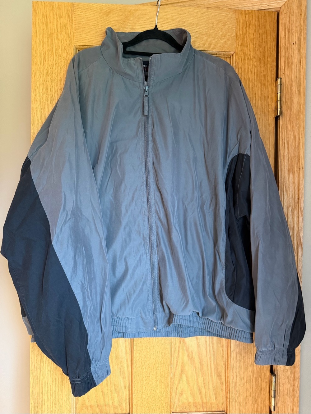 Vintage On Line Colorblock Windbreaker Jacket Men’s XL Grey Black Full Zip